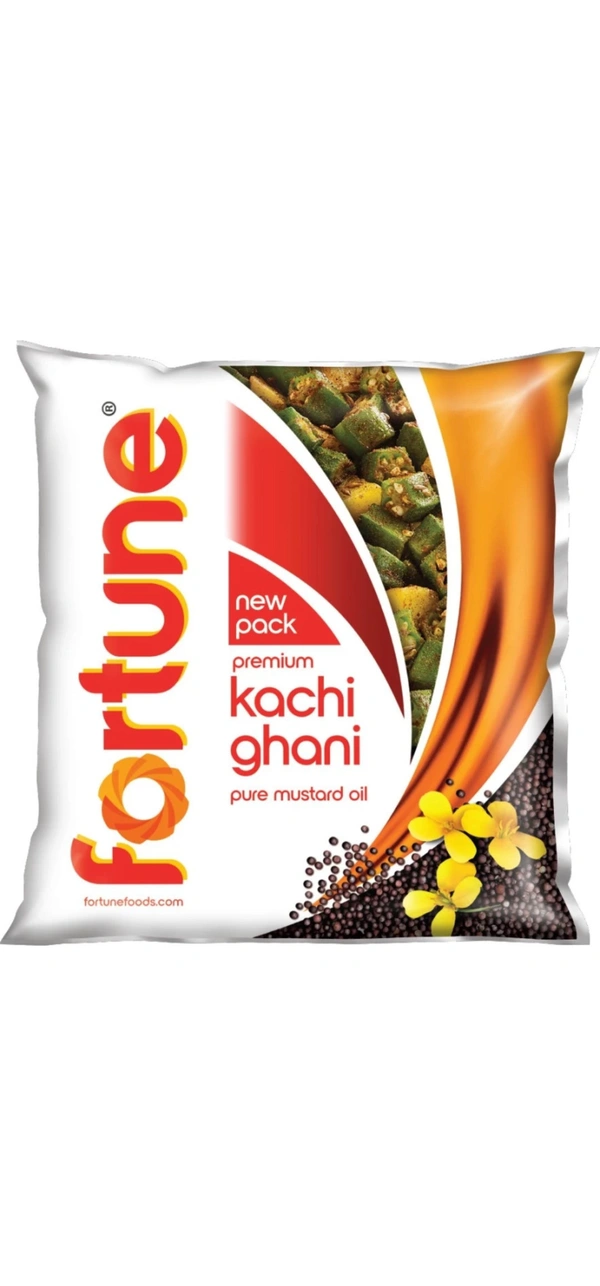 Fortune Kachi Ghani Mustard Oil 500 ml × 24 Pouch