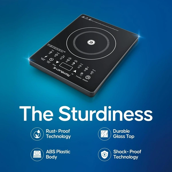 Longway Touchcook IC 2000 Watt Induction Cooktop with Auto Shut-Off & Over-Heat Protection | 1-Year Warranty | (Black, Touch Button)