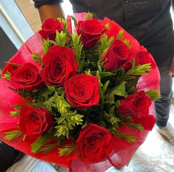 Red Rose Bunch - Red