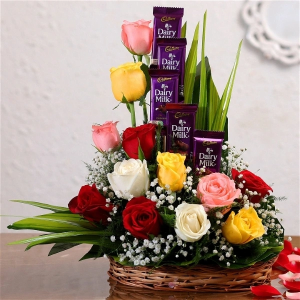 Chocolate Rose Basket