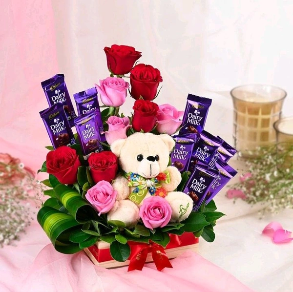 Chocolate Roses Basket 