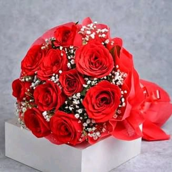 Red Roses Bunch With Ferrero Rocher Chocolate 
