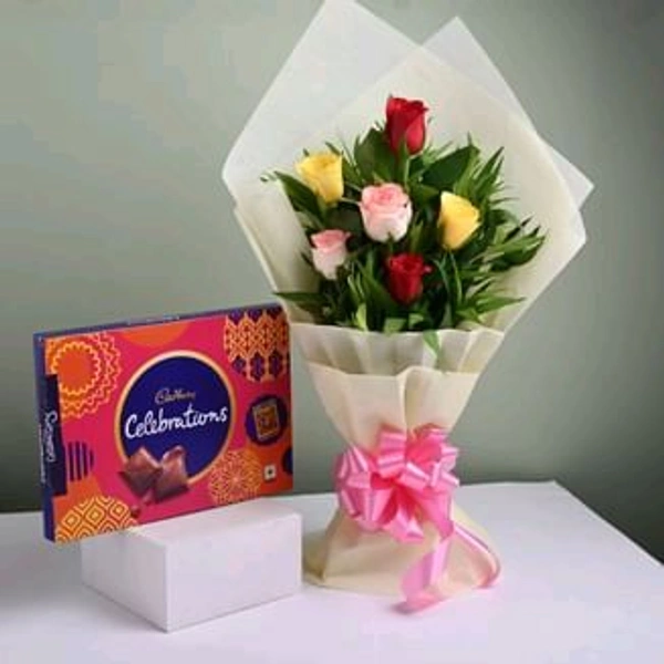 Mix Roses Bunch With Celebration Pack