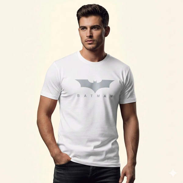 Batman White Tshirt For Men Polyester