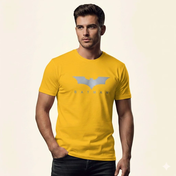 Batman Yellow Tshirt For Men Polyester