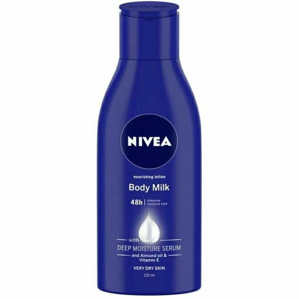 NIVEA Body Lotion for Very Dry Skin, Nourishing Body Milk with 2x Almond Oil, For Men & Women, 100ml