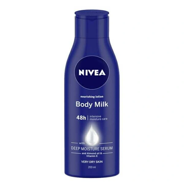 NIVEA Body Lotion for Very Dry Skin, Nourishing Body Milk with 2x Almond Oil, For Men & Women, 200ml