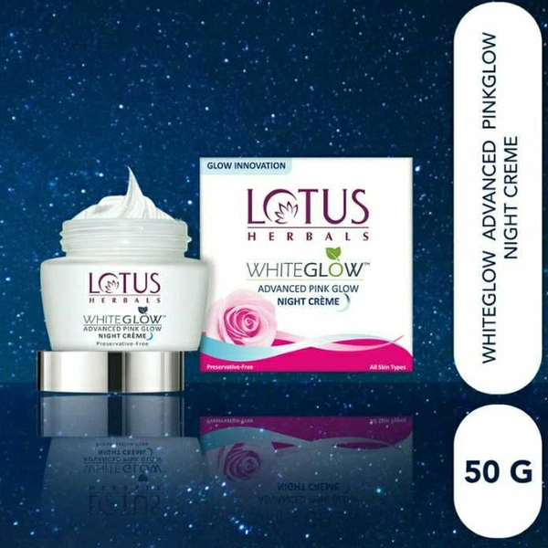 Lotus Herbals Whiteglow Advanced Pink Glow Night Crème, 50 g