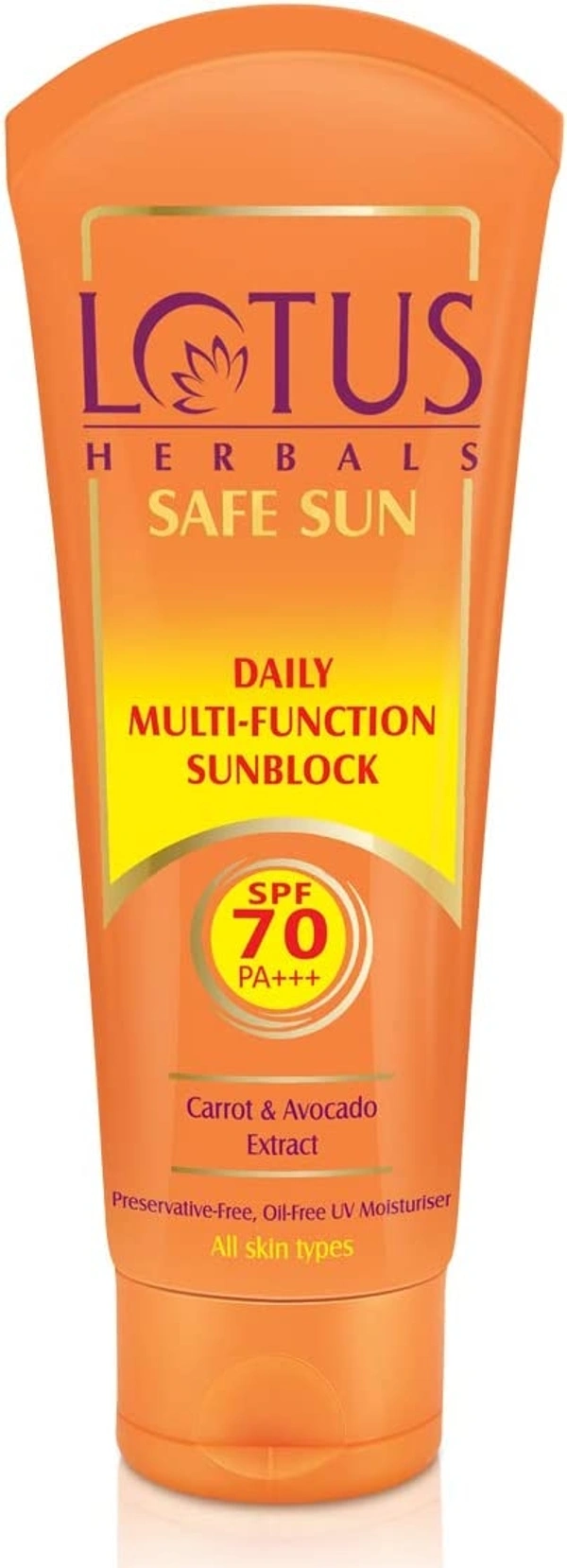 Lotus Herbals Sunscreen SPF 70 PA+++ - 60 grams Cream