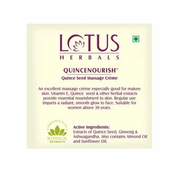 Lotus Herbals Quincenourish Quince Seed Nourishment Massage Cream, 50g