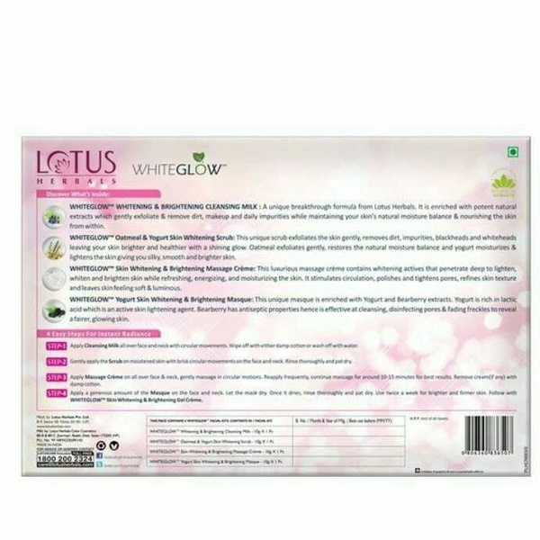 Lotus herbals Insta White Glow Facial kit ,(pack 1) 40gm