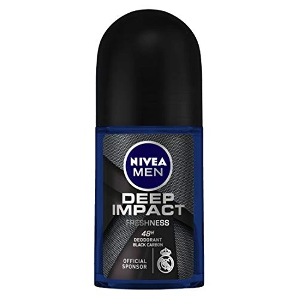 NIVEA Men Deodorant Roll On, Deep Impact Freshness, 48 h Anti Perspirant Freshness, 50 ml