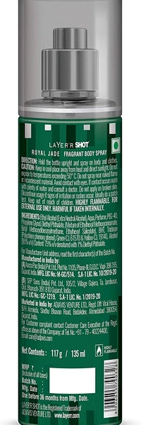 Layer'r Shot Royal Jade Body Spray 135ml
