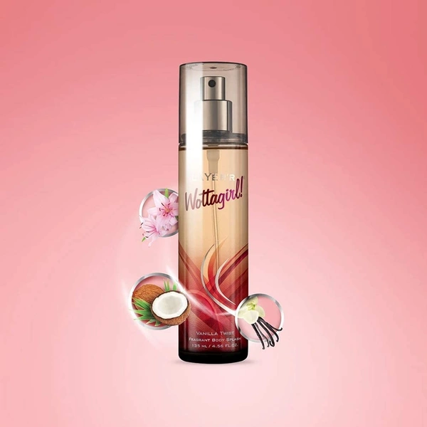 Layer'r Wottagirl Vanilla Twist Body Splash For Women, 135ml