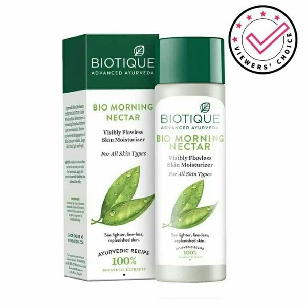 Biotique Morning Nectar Flawless Skin moisturizer for All Skin Types, 120ml
