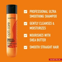 MATRIX Opti Care Professional Shampoo | Controls frizz leaving hair salon like Smooth Straight | With Shea Butter | For Unruly Hair | Paraben Free 200ml