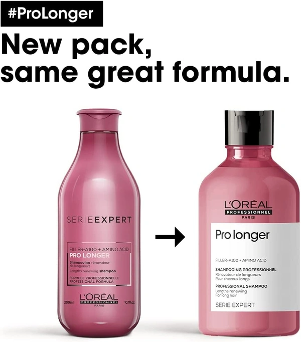 Loreal Professionnel Pro Longer Shampoo for Long Hair with Thinned Ends, With Filler-A100 and Amino Acid, Serie Expert, 300 ml Loreal Professionnel Pro Longer Shampoo , 300 ml