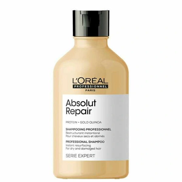 Loreal  Professionnel Serie Expert Absolut Repair Shampoo | for Dry and Damaged Hair| Provides Deep Conditioning & Strength | with Gold Quinoa & Wheat Protein Loreal Professionnel Serie Expert Absolut Repair Shampoo,300ml
