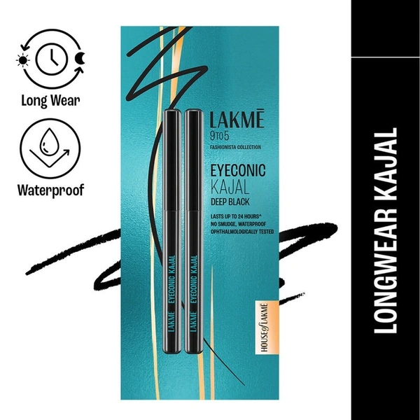 Lakme Eyeconic Kajal Twin Pack (02 Packs )