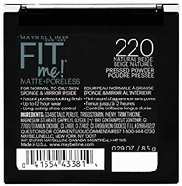 Maybelline New York Fit Me Matte Poreless Powder, 220 Natural Beige, 8.5g