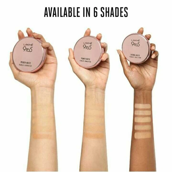 Lakme 9 To 5 Primer + Matte Powder Foundation Compact, Honey Dew