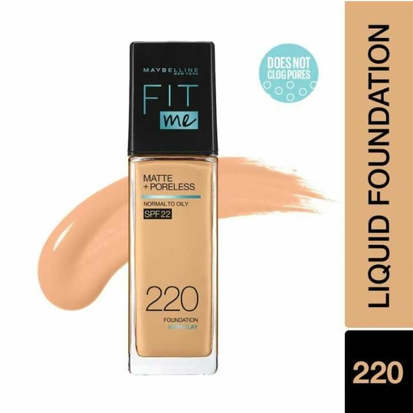 Maybelline New York Fit Me Matte+Poreless Liquid Foundation 220,