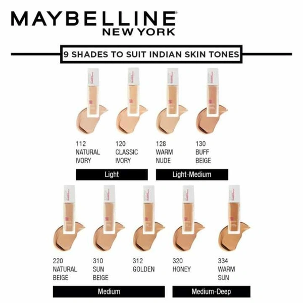 Maybelline New York Super Stay 24H Full Coverage Liquid Foundation, 334