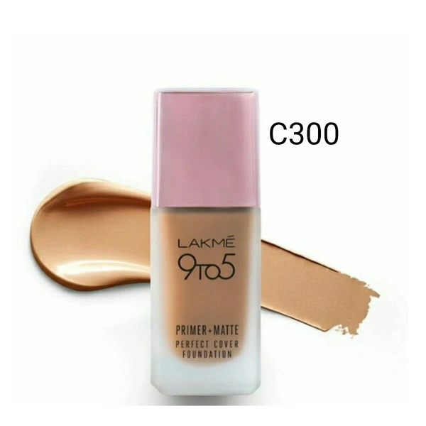 Lakmé 9To5 Primer + Matte Perfect Cover Foundation, ( C300 )