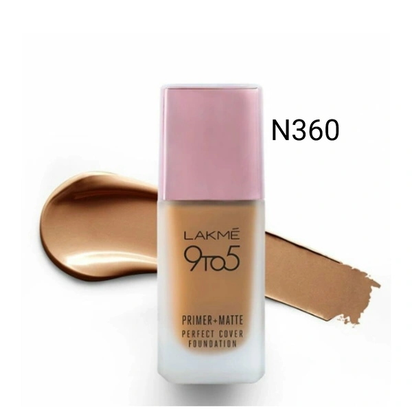 Lakmé 9To5 Primer + Matte Perfect Cover Foundation, ( N 360 )