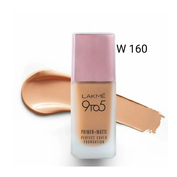 Lakmé 9To5 Primer + Matte Perfect Cover Foundation, ( W160 )