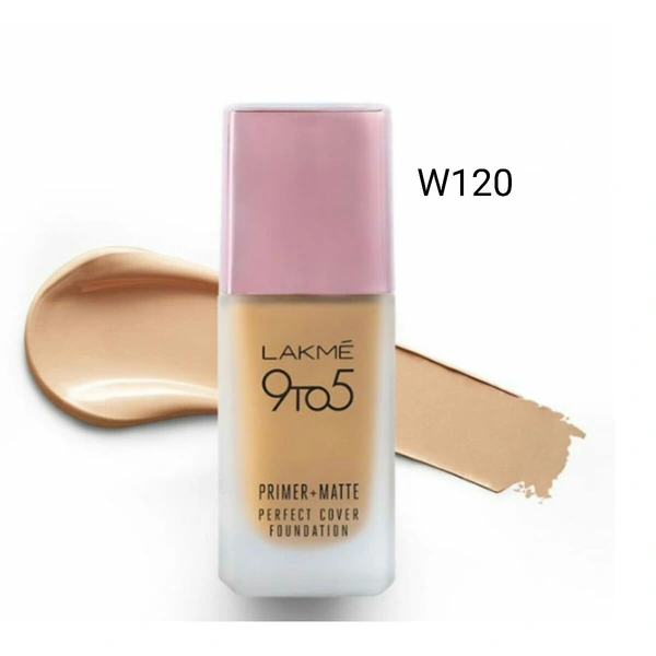 Lakmé 9To5 Primer + Matte Perfect Cover Foundation, ( W 120 )