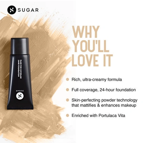 SUGAR Rage For Coverage 24hr Foundation - 37 Freddo (25ml)