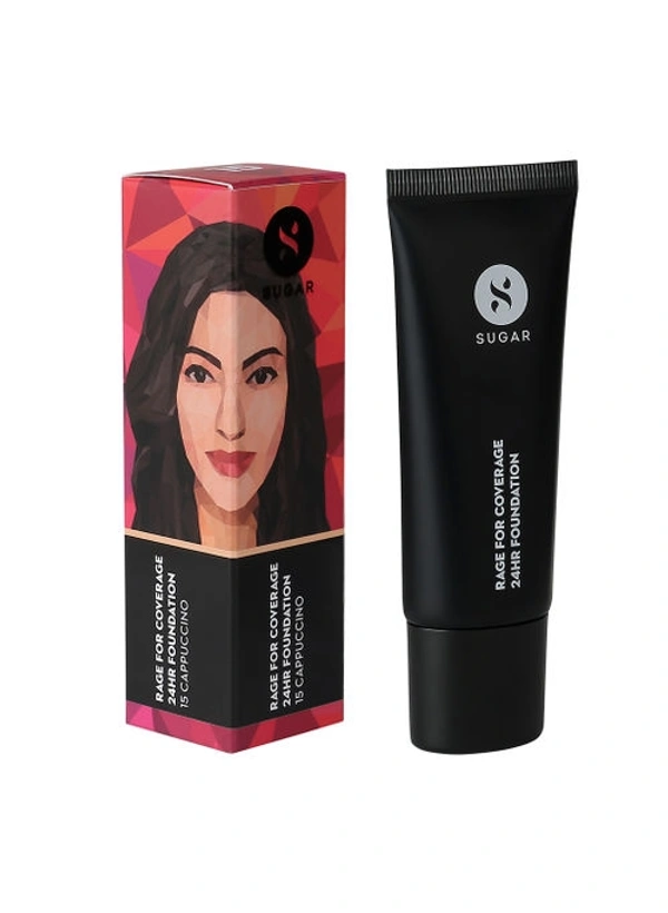 SUGAR Rage For Coverage 24hr Foundation - 15 Cappuccino (25ml)