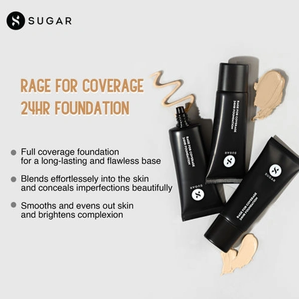 SUGAR Rage For Coverage 24hr Foundation - 10 Latte (25ml)