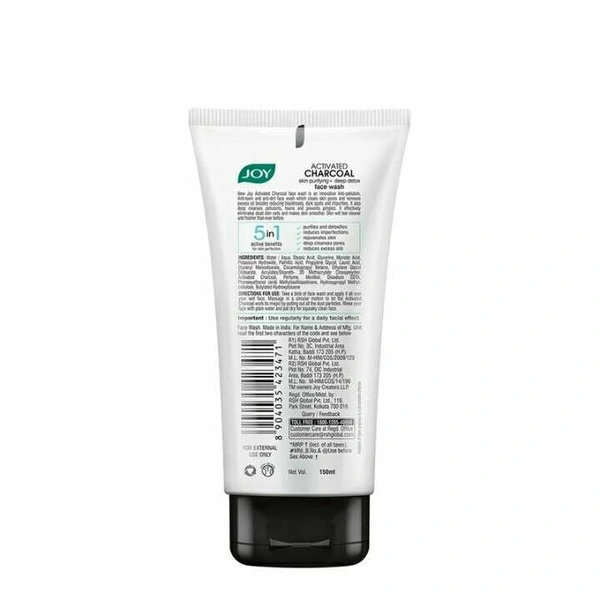 Joy Activated Charcoal Skin Purifying+Deep Detox Face Wash  100ml 