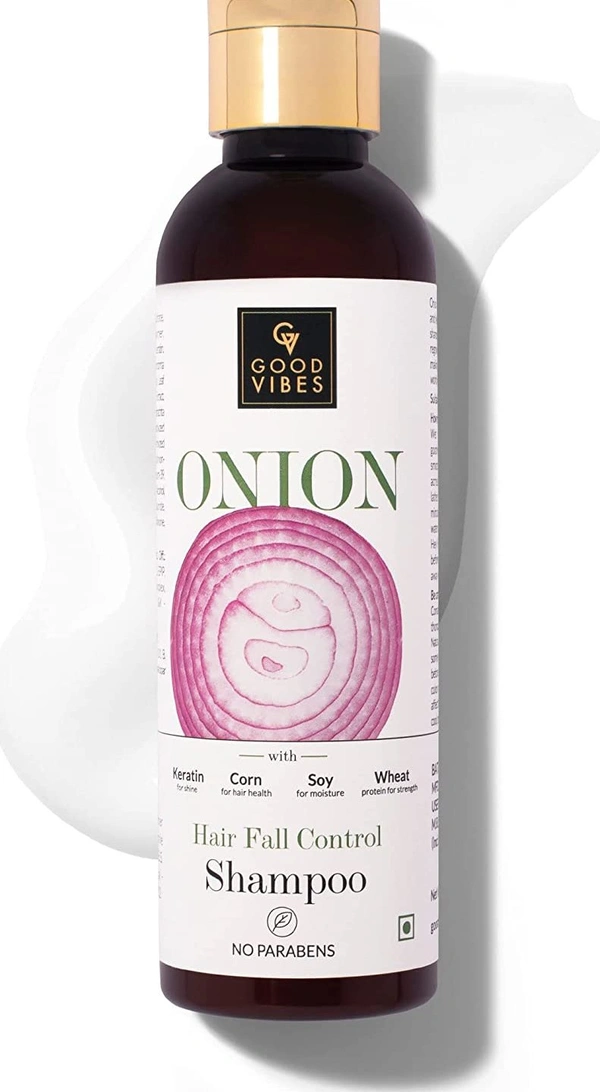 Good Vibes Onion Hairfall Control Shampoo, 200 ml 