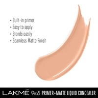 Lakme 9to5 Primer + Matte Liquid Concealer - 10 Ivory