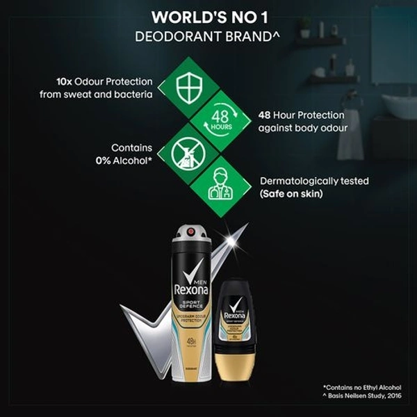 Rexsona  Rexona Men Sport Defence Underarm Protection Roll On, 50 ml