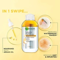 Garnier Skin Naturals, Cleansing Water for Waterproof Makeup, Nourishing Formula, Micellar Oil-Infused Cleansing Water, 125ml