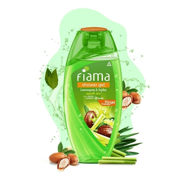 Fiama Shower Gel Lemongrass & Jojoba Body Wash with Skin Conditioners for Smooth Skin, 250 ml bottle