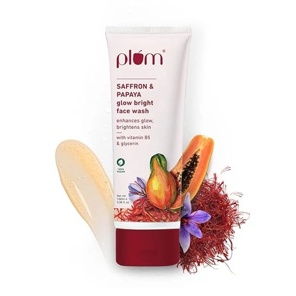 plum Plum Saffron & Papaya Glow & Brightening Face Wash  100ml