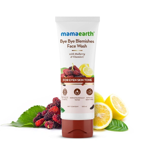 mamaearth Mamaearth Bye Bye Blemishes Face Wash with Mulberry and Vitamin C for Even Skin Tone - 100 ml - 100ml