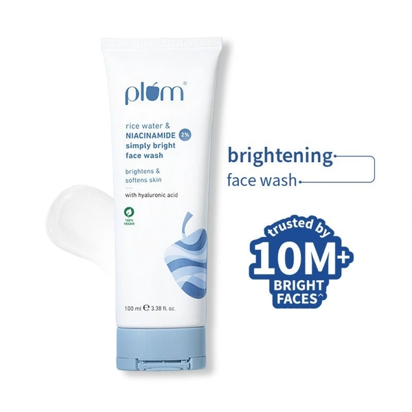 Plum 2% Niacinamide Face Wash With Rice Water For Oily Skin, 100ml