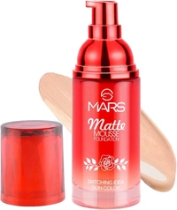 MARS BB foundation  MARS Hydrating Matte Mousse Foundation | Lightweight and Seamlessly Blendable Foundation for Face Makeup (60 ml) (106-Golden Beige)