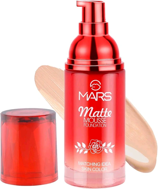 MARS BB foundation  MARS Hydrating Matte Mousse Foundation | Lightweight and Seamlessly Blendable Foundation for Face Makeup (60 ml) (106-Golden Beige)