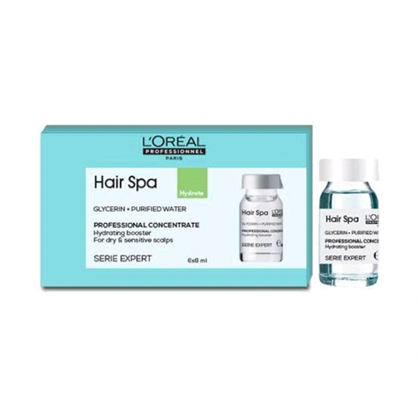 L'Oreal Hair Spa Hydration  Sensitive Scalp- L'Oreal Hydrating Ampule Sensitive Scalp- Pack Of 6 Ampules (8mlx6) 48 ML