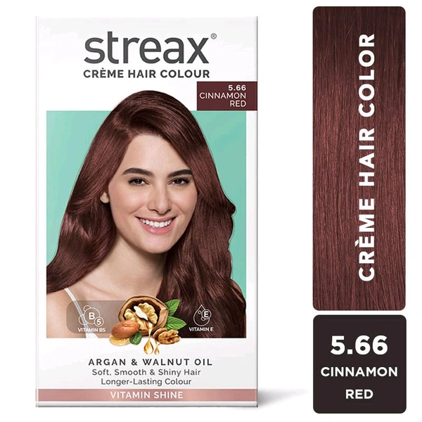 Streax Cream Hair Colour for Women & Men 5.66 cinnamon red 50ml 