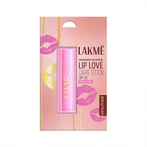 Lakme Lip Balm  Lakme Lip Love SPF 15 Lip balm for Soft, Smooth, and Moisturised Lips, 4.5gm - Insta Pink