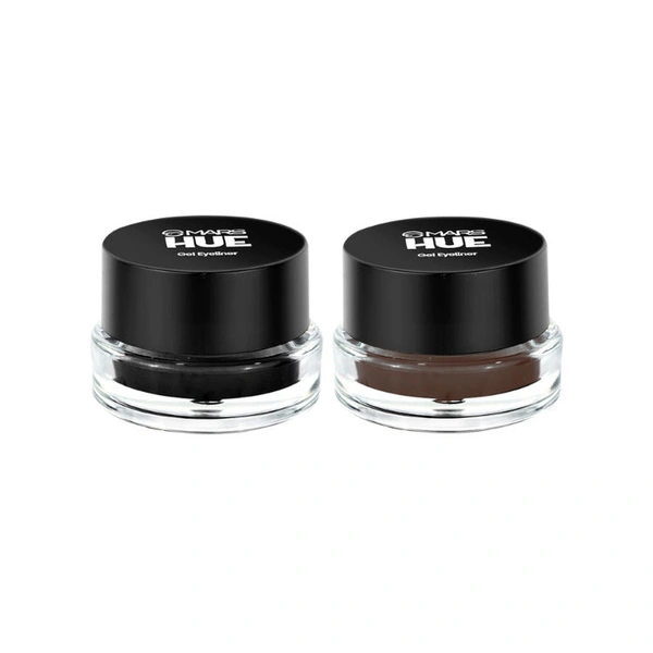 Mars Gel Eyeliner  MARS2-In-1 Hue Gel Eyeliner With 2 Brush Set - Black & Brown(6 g)