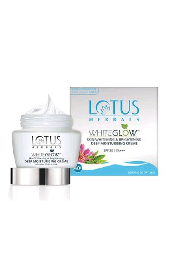 Lotus Herbals White Glow Skin Whitening And Brightening Deep Moisturising Creme Spf 20 Pa+++(60g)